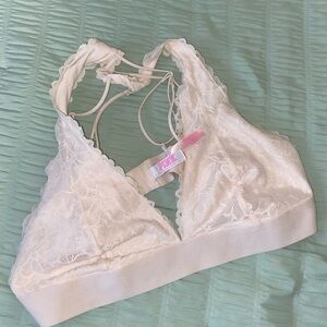 PINK Victoria's Secret Lace Bralette in White